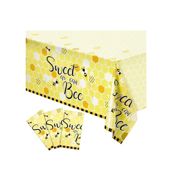 Bee Plastic Table cover "Sweet as Can Bee" Decorative (3 Packs) - Picture 1 of 2